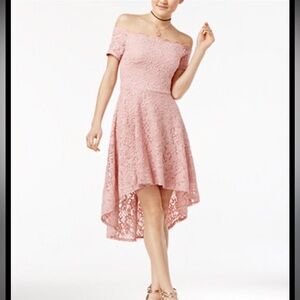 City Studios Blush High-Low Lace Skirt